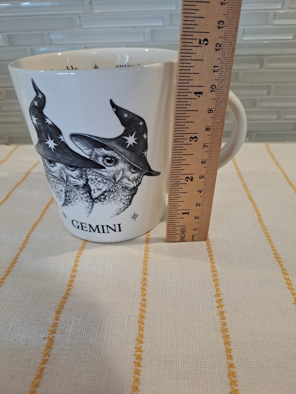 Williams Sonoma Gemini Zodiac Mug Rory Dobner Owls Astrology Coffee Tea Cup - Picture 5 of 6